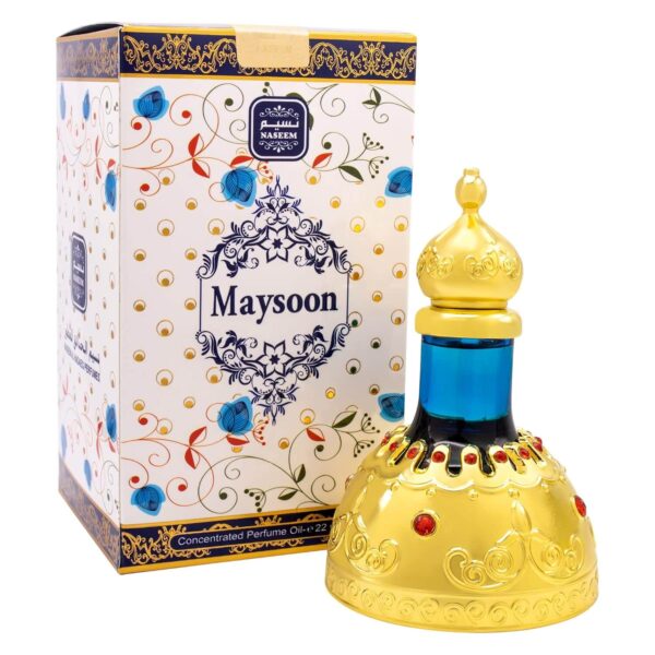 NASEEM Maysoon Concentrated Perfume Oil - Arabian Perfume for Women Alcohol Free & Long Lasting Clean Fresh & Amber Perfume 0.74 Fl Oz