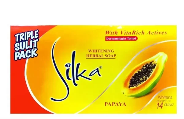 Silka Papaya Skin Lightening & Brightening Soap by Silka, 100ML (EDP) for Women - Image 2